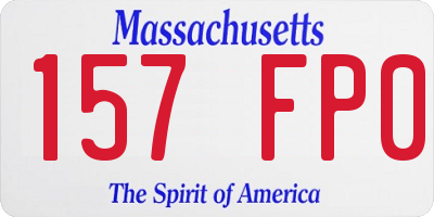 MA license plate 157FP0