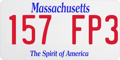 MA license plate 157FP3