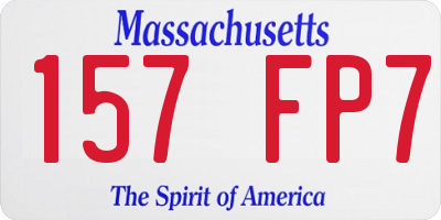 MA license plate 157FP7