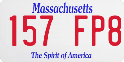 MA license plate 157FP8