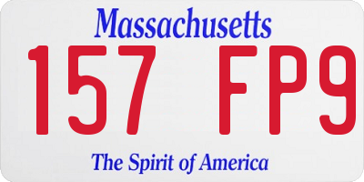 MA license plate 157FP9