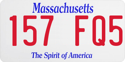 MA license plate 157FQ5