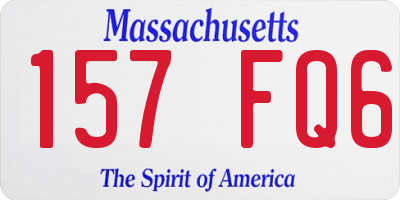 MA license plate 157FQ6