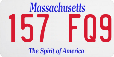 MA license plate 157FQ9