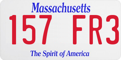 MA license plate 157FR3