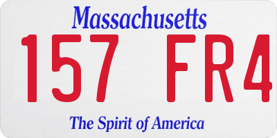 MA license plate 157FR4