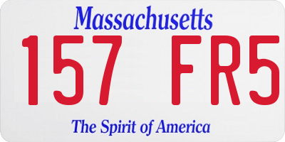 MA license plate 157FR5