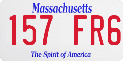 MA license plate 157FR6