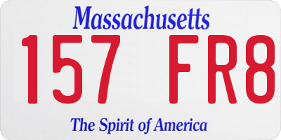MA license plate 157FR8