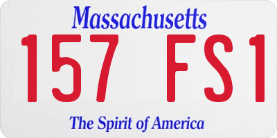 MA license plate 157FS1
