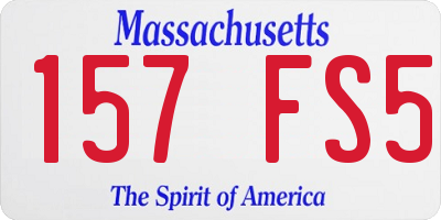 MA license plate 157FS5