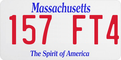 MA license plate 157FT4