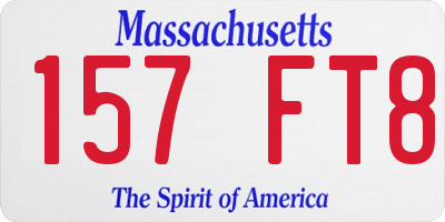 MA license plate 157FT8
