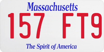 MA license plate 157FT9