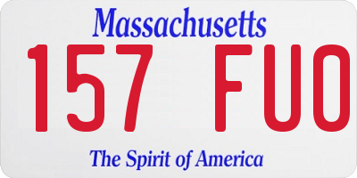 MA license plate 157FU0