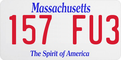 MA license plate 157FU3