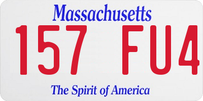 MA license plate 157FU4