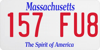 MA license plate 157FU8