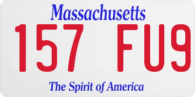MA license plate 157FU9