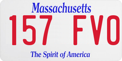 MA license plate 157FV0