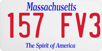 MA license plate 157FV3