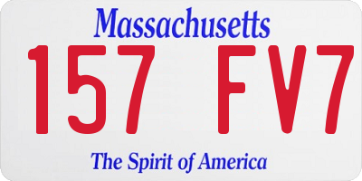 MA license plate 157FV7