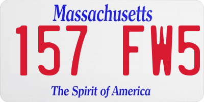 MA license plate 157FW5