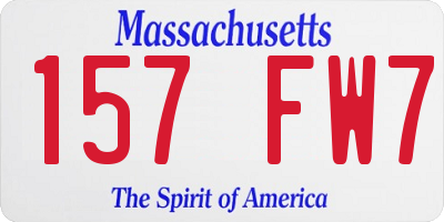 MA license plate 157FW7