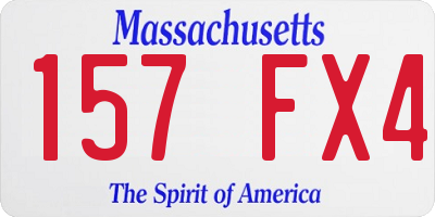 MA license plate 157FX4