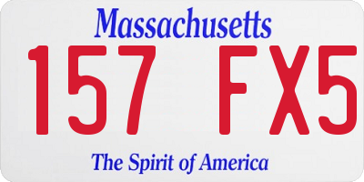 MA license plate 157FX5