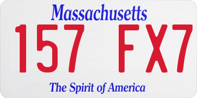 MA license plate 157FX7