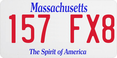 MA license plate 157FX8
