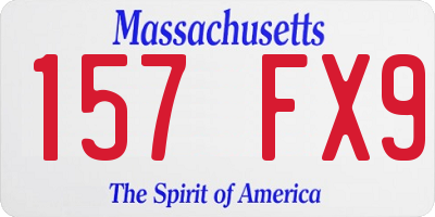 MA license plate 157FX9