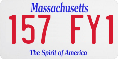 MA license plate 157FY1