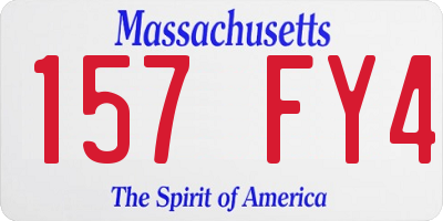 MA license plate 157FY4