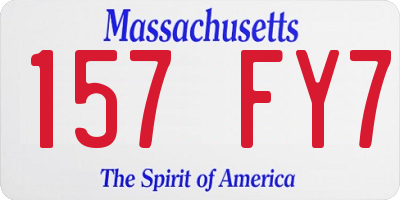 MA license plate 157FY7