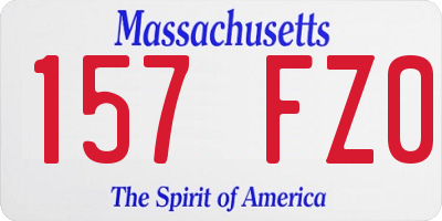 MA license plate 157FZ0