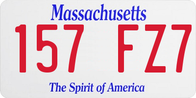 MA license plate 157FZ7
