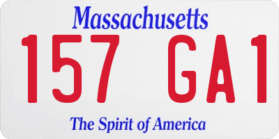 MA license plate 157GA1
