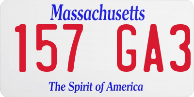 MA license plate 157GA3