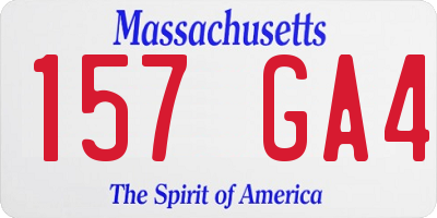 MA license plate 157GA4