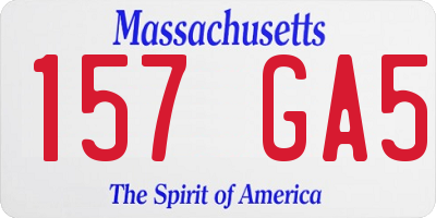 MA license plate 157GA5