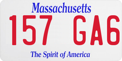 MA license plate 157GA6