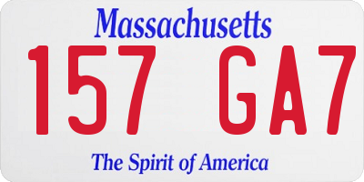 MA license plate 157GA7