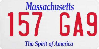 MA license plate 157GA9