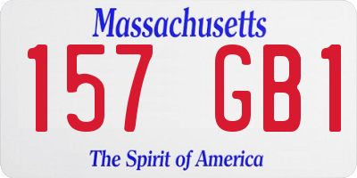 MA license plate 157GB1