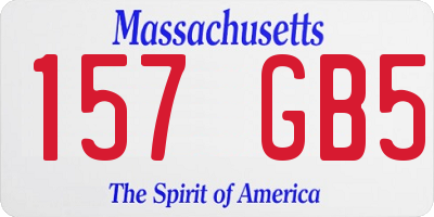 MA license plate 157GB5