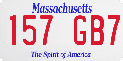 MA license plate 157GB7