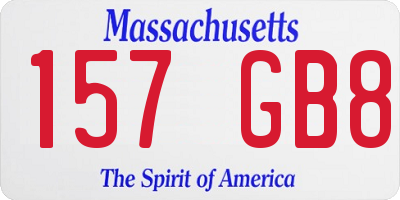 MA license plate 157GB8