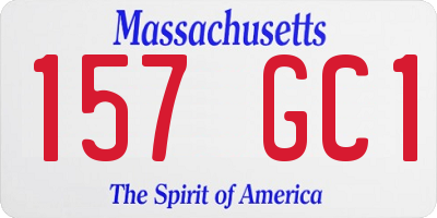 MA license plate 157GC1
